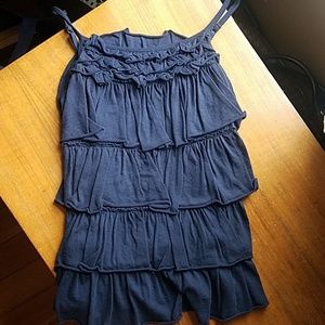 Express lined tiered cotton tank, navy